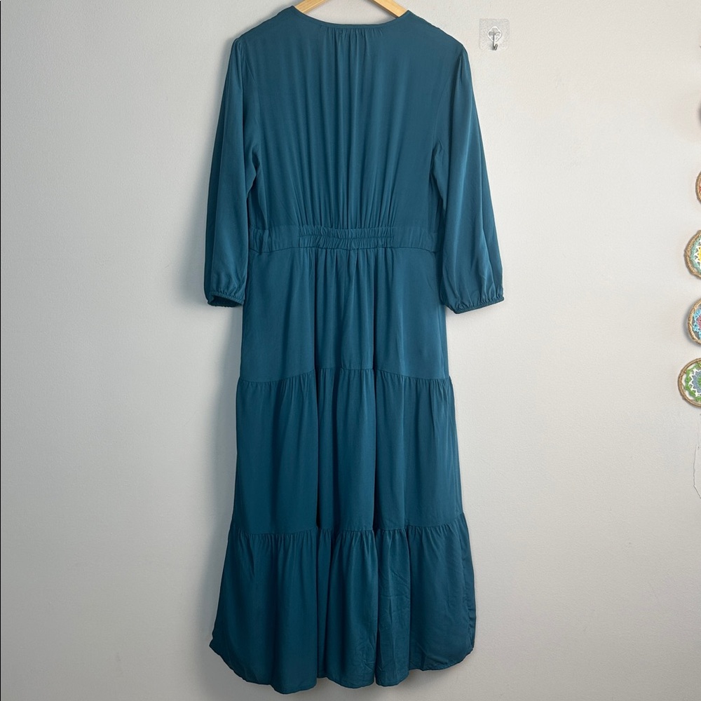 NEW Baltic Born Phillips Maxi Dress Persian Blue Medium Lined Tiered 3/4 Sleeves - Picture 10 of 16